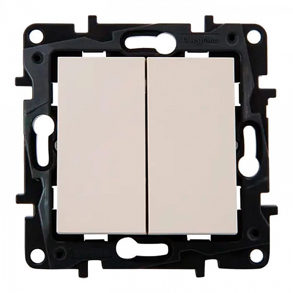 Выключатель проходной Legrand Structura 764061 2 клавиши слоновая кость