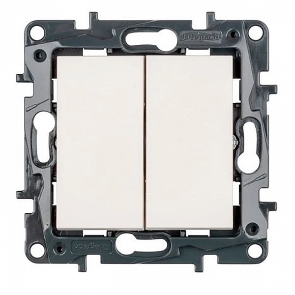 Выключатель проходной Legrand Structura 764060 2 клавиши белый