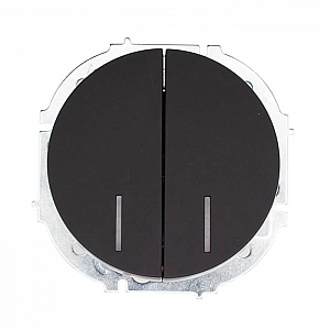 Выключатель Lezard Osen 743-4288-112 2 клавиши с подсветкой черный бархат