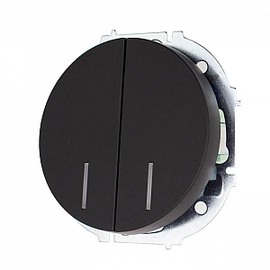 Выключатель Lezard Osen 743-4288-112 2 клавиши с подсветкой черный бархат. Изображение - 1