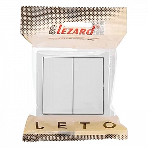 Выключатель Lezard Leto 752-0200-101 2 клавиши белый. Изображение - 3