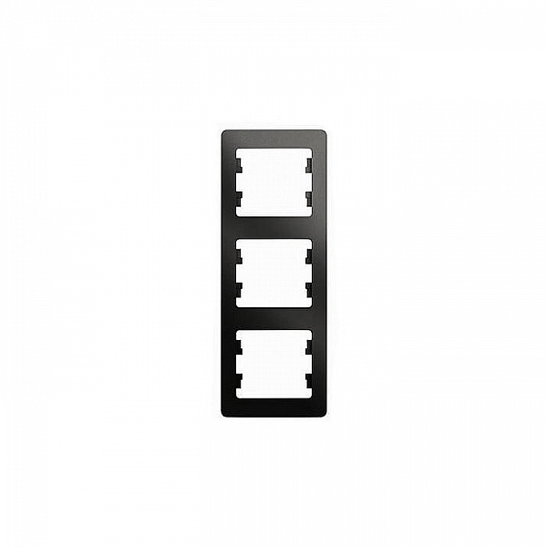 Рамка Systeme Electric Glossa GSL000707 3 поста вертикальная антрацит