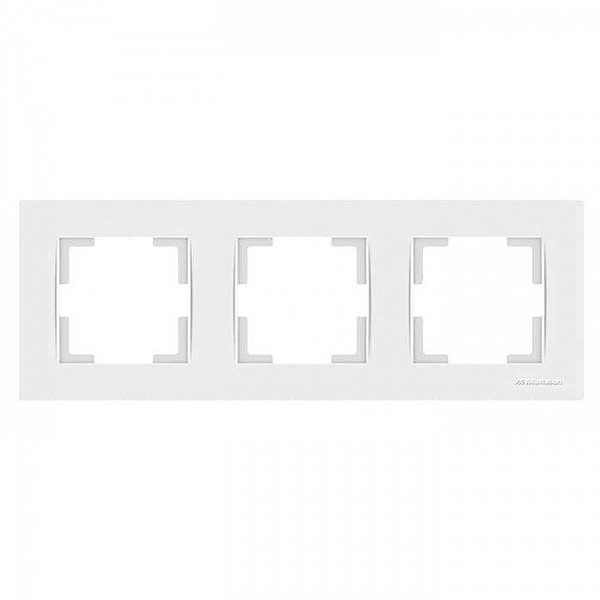 Рамка Mutlusan Rita 2220 800 1301 3 поста горизонтальный монтаж белая