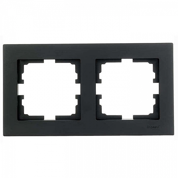 Рамка Lezard Vesna 742-4200-147 2 поста горизонтальная черный бархат