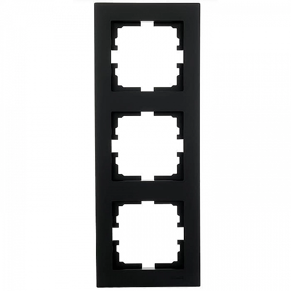 Рамка Lezard Vesna 742-4200-153 3 поста вертикальная черный бархат