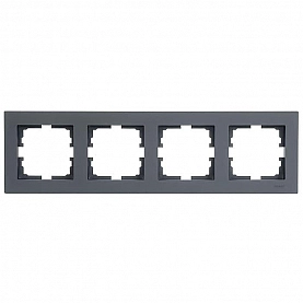 Рамка Lezard Vesna 742-3400-149 4 поста горизонтальная графит