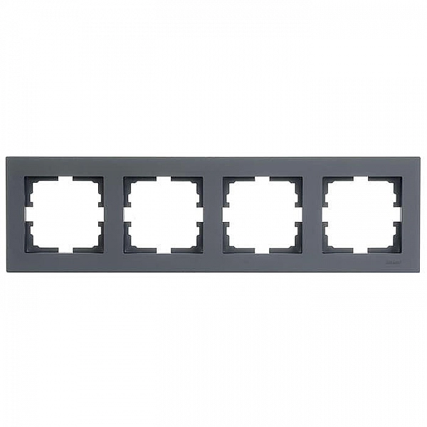 Рамка Lezard Vesna 742-3400-149 4 поста горизонтальная графит