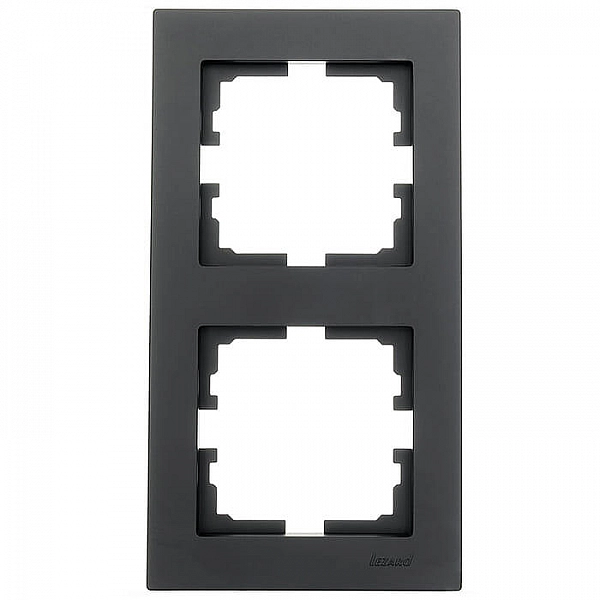 Рамка Lezard Vesna 742-4200-152 2 поста вертикальная черный бархат