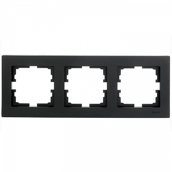 Рамка Lezard Vesna 742-4200-148 3 поста горизонтальная черный бархат
