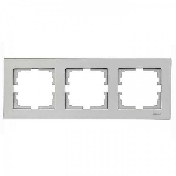 Рамка Lezard Vesna 742-3500-148 3 поста горизонтальная платина