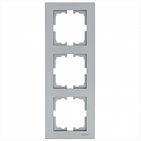 Рамка Lezard Vesna 742-3500-153 3 поста вертикальная платина