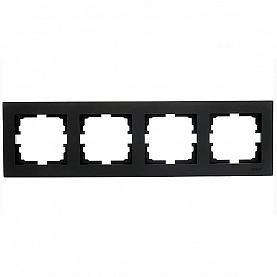 Рамка Lezard Vesna 742-4200-149 4 поста горизонтальная черный бархат