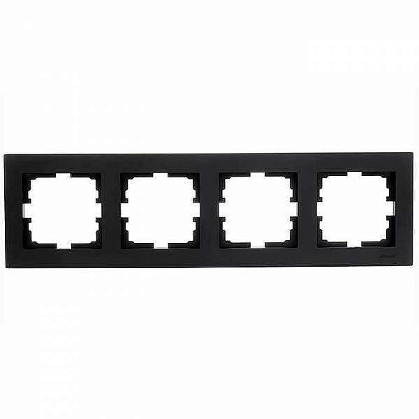 Рамка Lezard Vesna 742-4200-149 4 поста горизонтальная черный бархат
