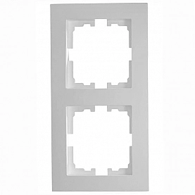 Рамка Lezard Vesna 742-3500-152 2 поста вертикальная платина