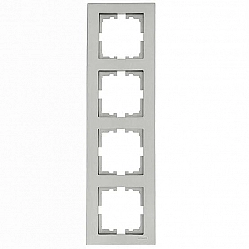 Рамка Lezard Vesna 742-3500-154 4 поста вертикальная платина