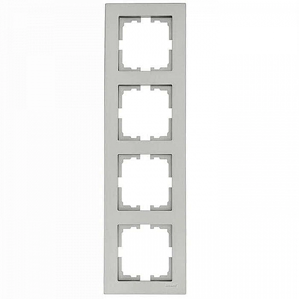 Рамка Lezard Vesna 742-3500-154 4 поста вертикальная платина