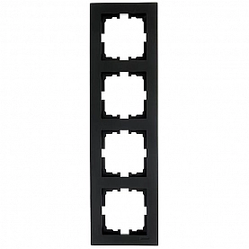 Рамка Lezard Vesna 742-4200-154 4 поста вертикальная черный бархат