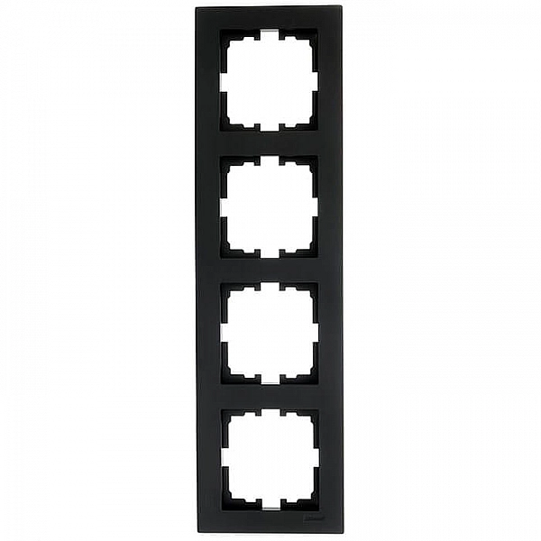 Рамка Lezard Vesna 742-4200-154 4 поста вертикальная черный бархат