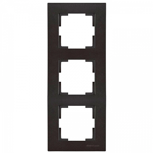 Рамка Mutlusan Rita 2220 800 2384 3 поста вертикальный монтаж черный матовый