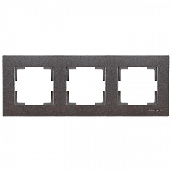 Рамка Mutlusan Rita 2220 800 1395 3 поста горизонтальный монтаж дымчатый