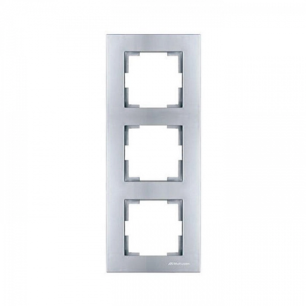 Рамка Mutlusan Rita 2220 800 2382 3 поста вертикальный монтаж нержавеющая сталь