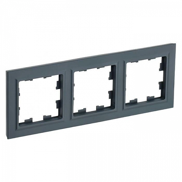 Рамка IEK Brite РУ-3-БрГ 3 поста графит
