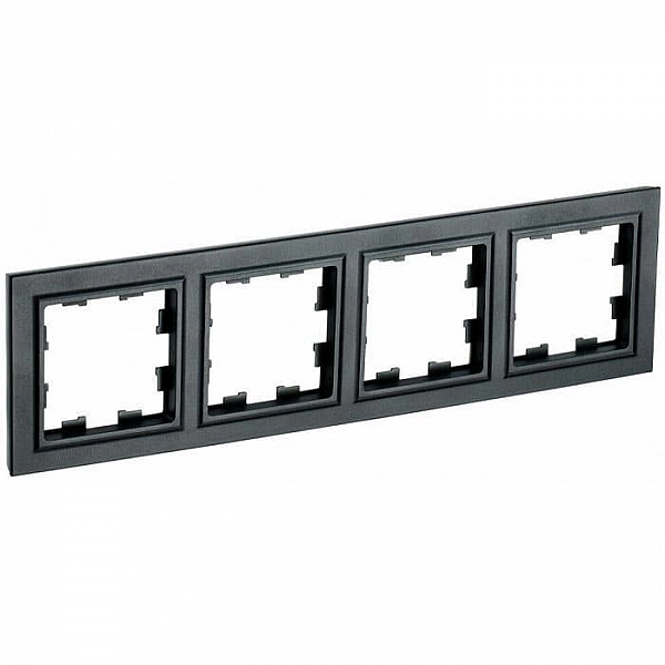 Рамка IEK Brite РУ-4-БрЧ 4 поста черный