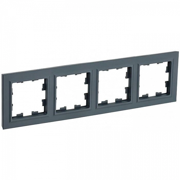 Рамка IEK Brite РУ-4-БрГ 4 поста графит