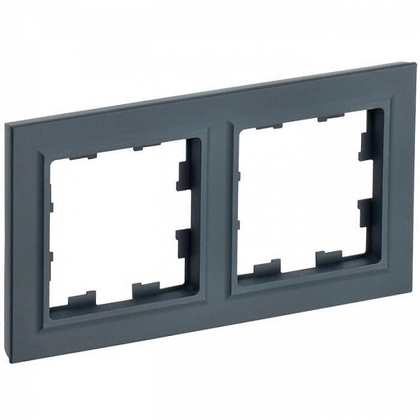 Рамка IEK Brite РУ-2-БрГ 2 поста графит