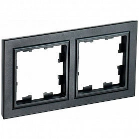 Рамка IEK Brite РУ-2-БрЧ 2 поста черный