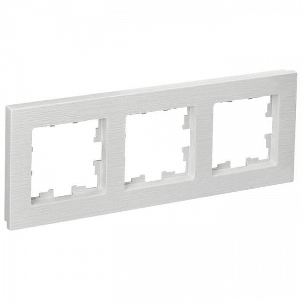 Рамка IEK Brite РУ-3-Бр 3 поста белый рифленый