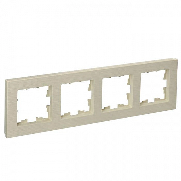 Рамка IEK Brite РУ-4-Бр 4 поста бежевый рифленый