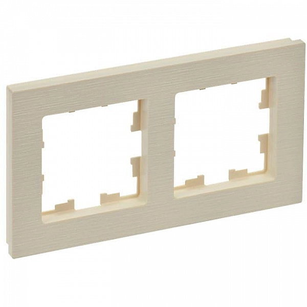 Рамка IEK Brite РУ-2-Бр 2 поста бежевый рифленый
