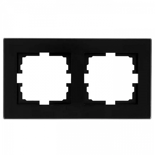 Рамка Lezard Vesna 742-5880-147 2 поста горизонтальная акриловая черная
