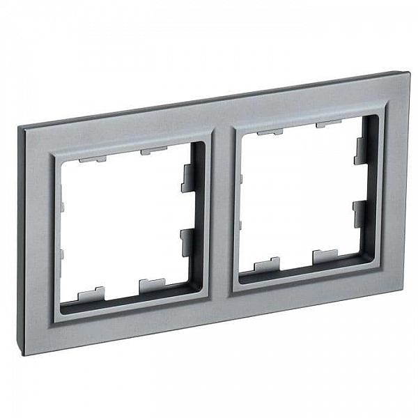 Рамка IEK Brite РУ-2-БрС 2 поста сталь