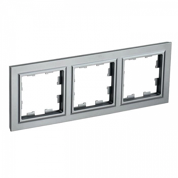 Рамка IEK Brite РУ-3-БрС 3 поста сталь