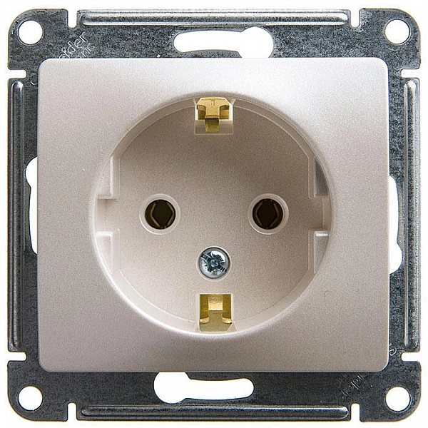 Розетка Systeme Electric Glossa GSL000643 с заземлением перламутр