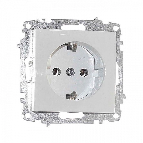 Розетка EL-BI Zena-Vega 609-015600-217 с заземлением белоснежный механизм