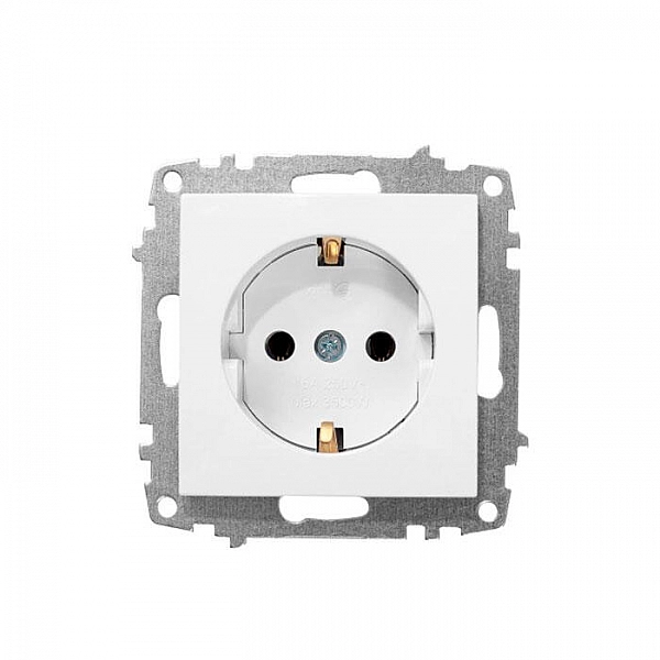 Розетка EL-BI Zena-Vega 609-015600-217 с заземлением белоснежный механизм