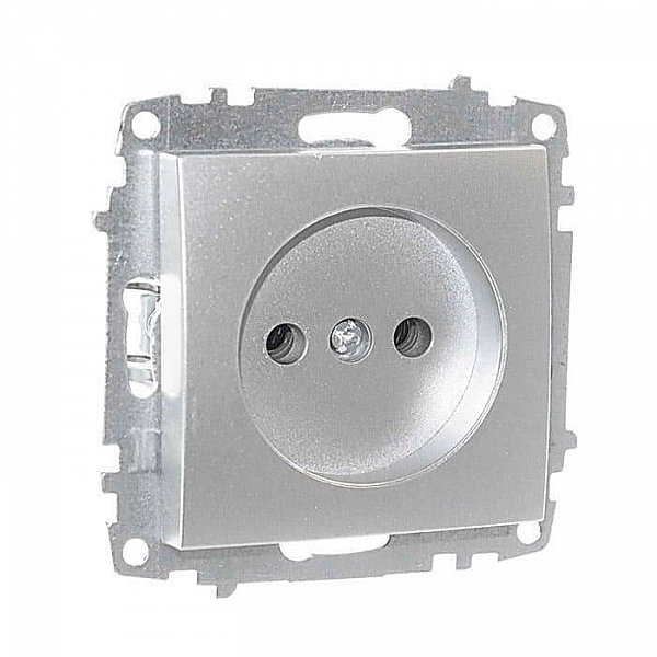 Розетка EL-BI Zena-Vega 609-011000-215 без заземления серебро механизм