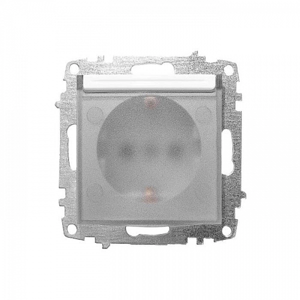 Розетка EL-BI Zena-Vega 609-015600-218 с заземлением белоснежный с крышкой механизм