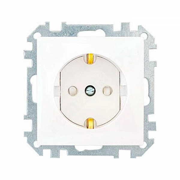 Розетка Bylectrica Стиль РС16-529 с заземлением со шторками белая