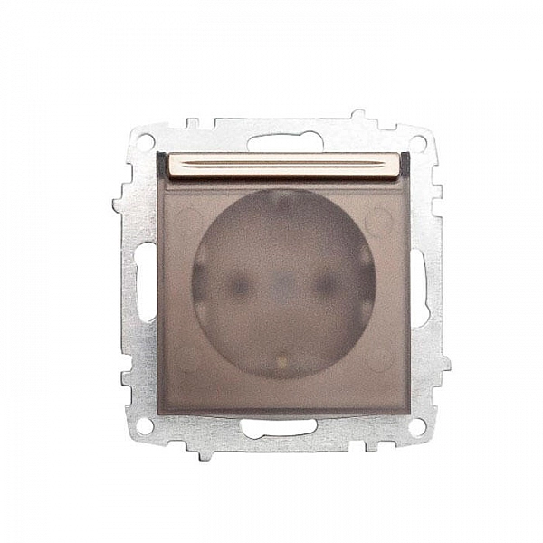 Розетка EL-BI Zena-Vega 609-011400-218 с заземлением с крышкой титан