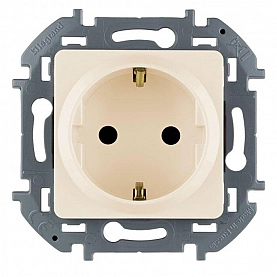 Розетка Legrand Inspiria 673731 2P+E с заземлением со шторками слоновая кость