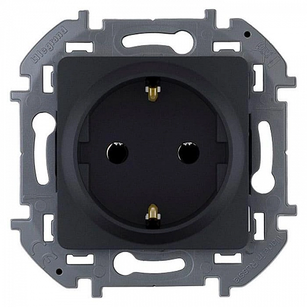 Розетка Legrand Inspiria 673723 2P+E с заземлением антрацит