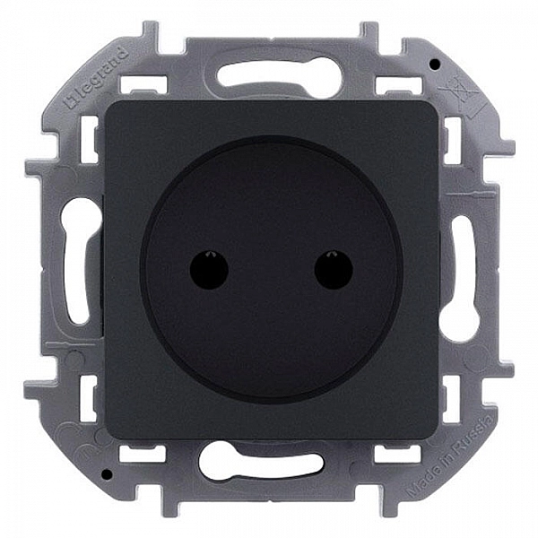 Розетка Legrand Inspiria 673713 2P без заземления антрацит