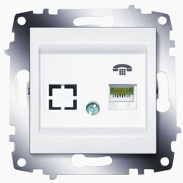 Розетка телефонная EL-BI Zena-Vega 609-015600-221 1*RJ11 белоснежный