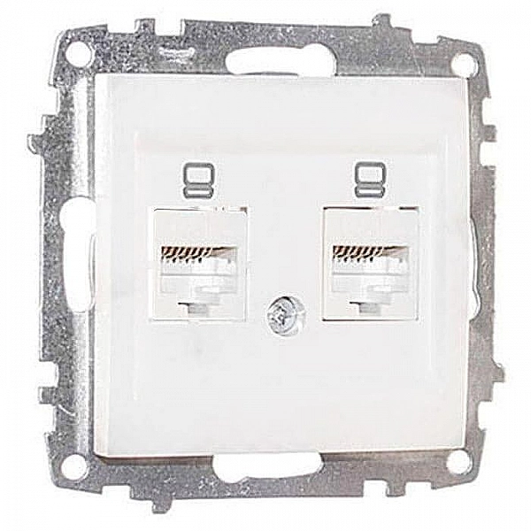 Розетка компьютерная EL-BI Zena-Vega 609-015600-248 2*RJ45 белоснежный