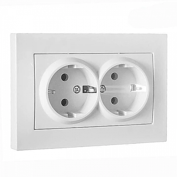 Розетка EL-BI Vega 510-015630-907 2 места с заземлением белоснежный
