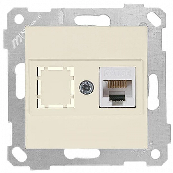 Розетка компьютерная Mutlusan Rita 2200 136 0102 1*RJ45 кат.5e UTP слоновая кость